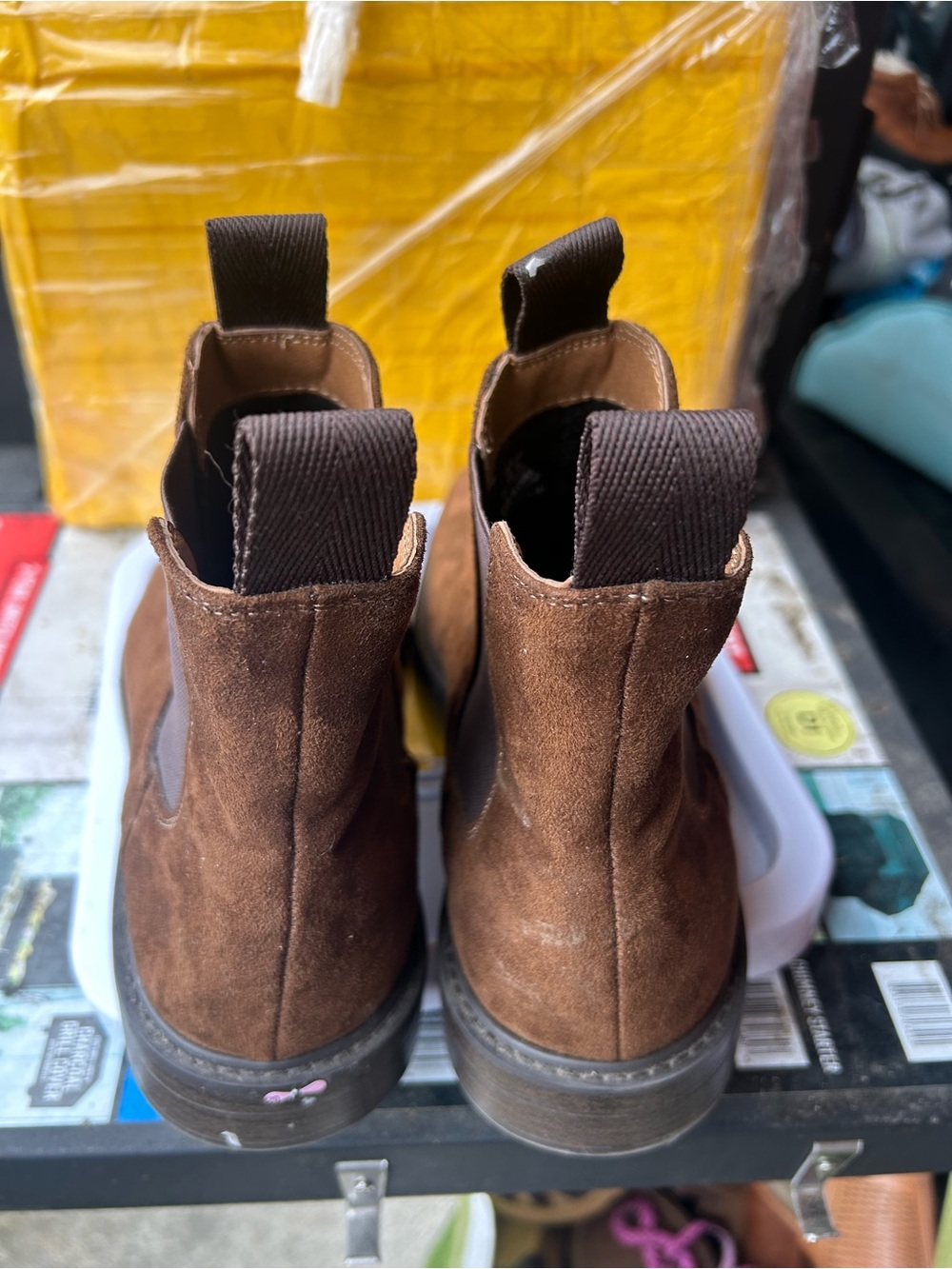 H & M Men’s Brown Suede Chelsea Slip On Boots Boots Size 43/10US - Picture 7 of 16